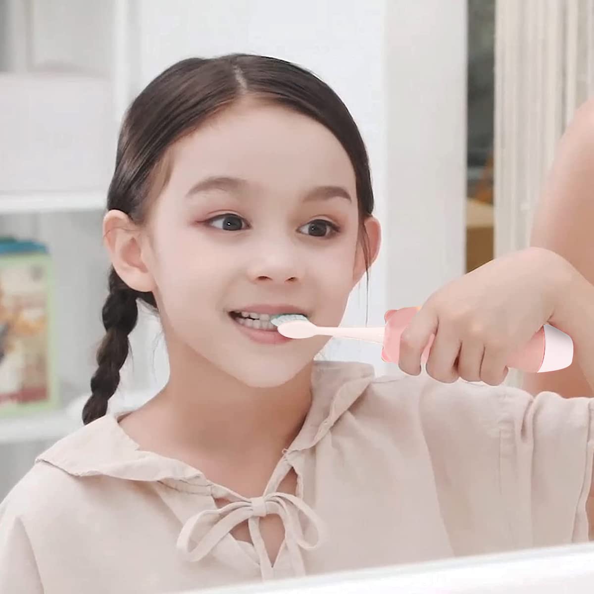 HANNEA Electric Toothbrush For Kids with 3 Brush Head, Soft Dupont Kids Electric Toothbrush with LED Light Design, Battery Powered U Shaped Toothbrush For Kids, Automatic Brush for Kid 8-12, 2-5 HANNEA Electric Toothbrush For Kids with 3 Brush Head, Soft Dupont Kids Electric Toothbrush with LED Light Design, Battery Powered U Shaped Toothbrush For Kids, Automatic Brush for Kid 8-12, 2-5